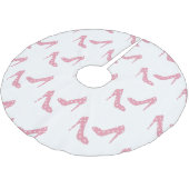 靴がピンクのクリスマスツリーのスカートに合えば ブラッシュドポリエステルツリースカート (アングル)