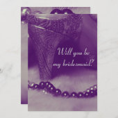 靴とパール、私のブライズメイドになってくれる？ 招待状 (正面/裏面)