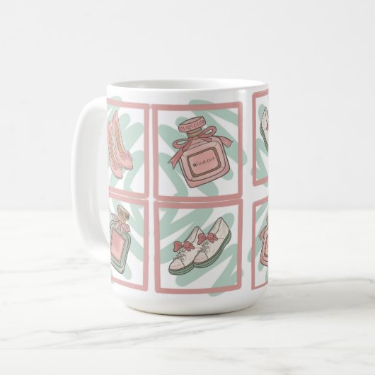 靴と香水 靴好きな人のためのパステルカラー コーヒーマグカップ (正面左)