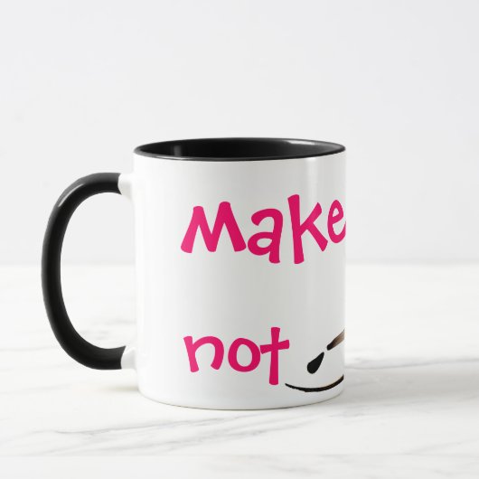 靴ない戦争にユーモアのあるなマグをして下さい マグカップ (左)