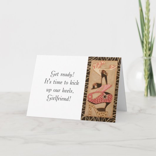 靴のもしフィット！:おもしろいファッション誕生日カード カード (正面)