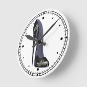 靴のアートクロックをスティレット ラウンド壁時計 (傾斜)