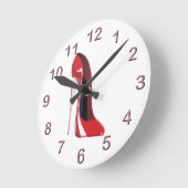 靴のアートクロックをスティレット ラウンド壁時計 (傾斜)