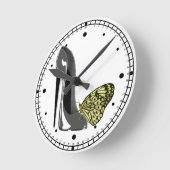 靴のアートクロックをスティレット ラウンド壁時計 (傾斜)