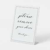 靴のサインを取り除いてください 台座サイン (正面)