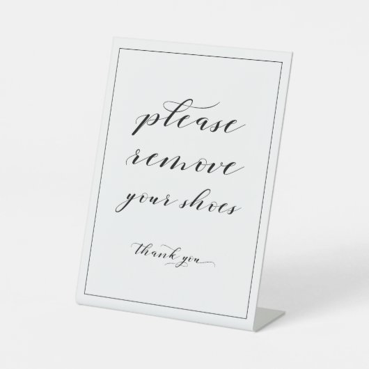 靴のサインを取り除いてください 台座サイン (正面)