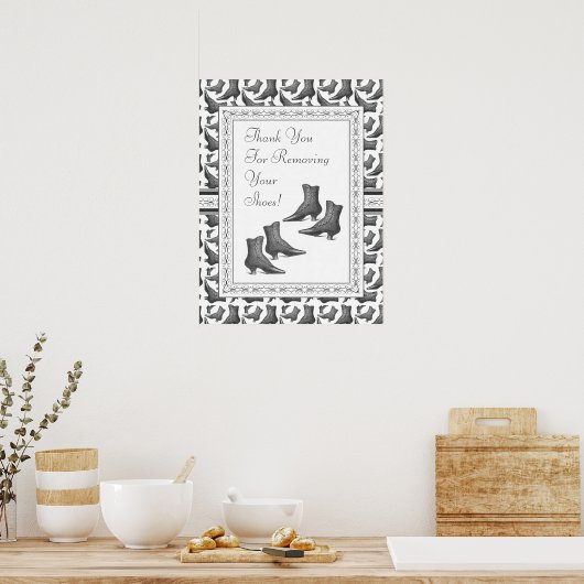 靴のサインを外してくれてありがとう ポスター (キッチン)