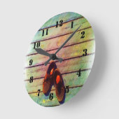 靴のスケッチ ラウンド壁時計 (傾斜)