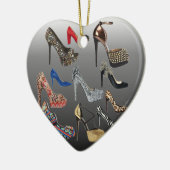 靴のハイヒールのコラージュはカスタマイズ セラミックオーナメント (左)