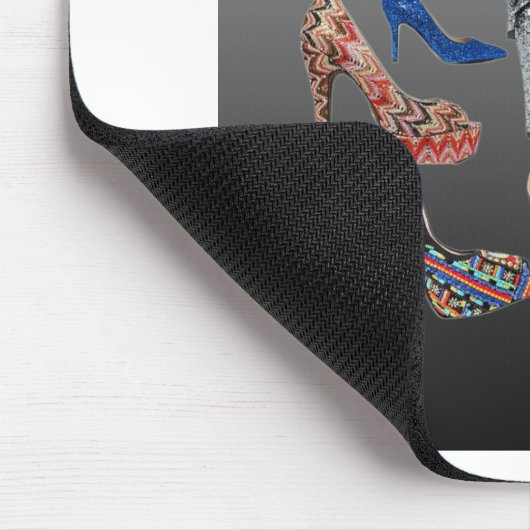 靴のハイヒールのコラージュはカスタマイズ マウスパッド (コーナー)