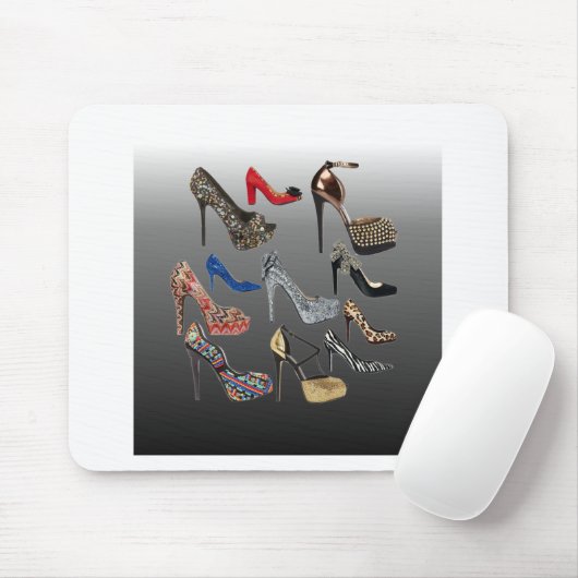 靴のハイヒールのコラージュはカスタマイズ マウスパッド (マウス)