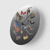 靴のハイヒールのコラージュはカスタマイズ ラウンド壁時計 (傾斜)