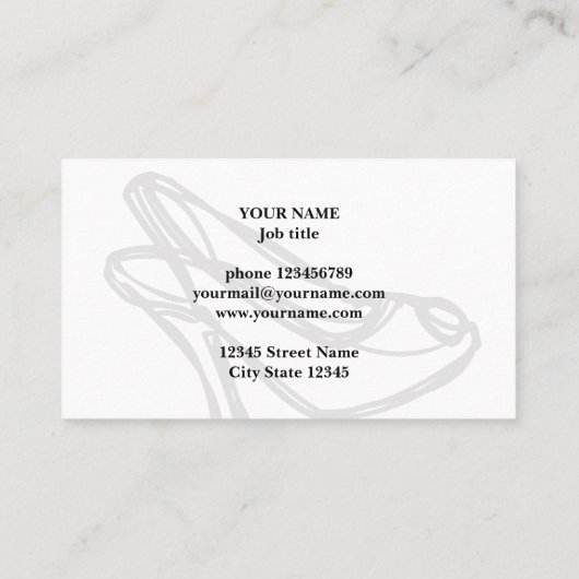 靴のファッション美しい名刺テンプレート 名刺 (裏面)