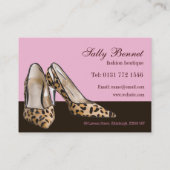 靴のブティックの店の名刺 名刺 (裏面)