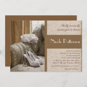 靴のブライ結婚ダルシャワーの招待 招待状 (正面/裏面)