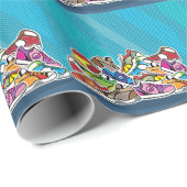 靴のベクトルポップアートの山 ラッピングペーパー (ロールコーナー)