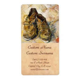 靴のペアVincent vanゴッホア素晴らしート絵画 ラベル
