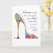 靴のユーモアカードを高める – フレームに適した カード (黄色い花)