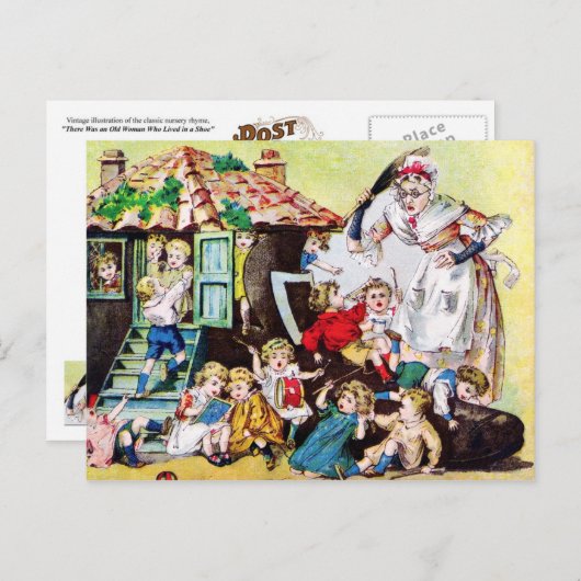 靴の中に住んでいる老婦人がいた ポストカード (正面/裏面)