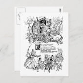 靴の中の老婆子供部屋韻 ポストカード (正面/裏面)