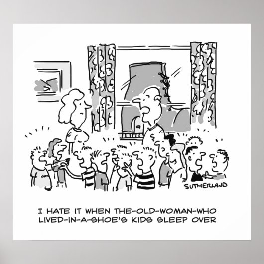 靴の子供を寝かせたお婆さん ポスター (正面)