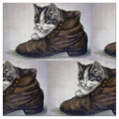 靴の子猫 ファブリック (クローズアップ)