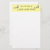 靴の恋人のかわいい文房具のデザインの黄色 便箋 (正面/裏面)