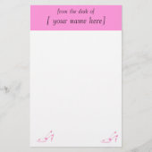 靴の恋人のピンクの紙のデザイン 便箋 (正面)