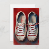 靴の手スケッチおもしろい サンキューカード (正面/裏面)