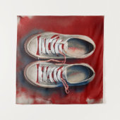 靴の手スケッチおもしろい タペストリー (正面(横))