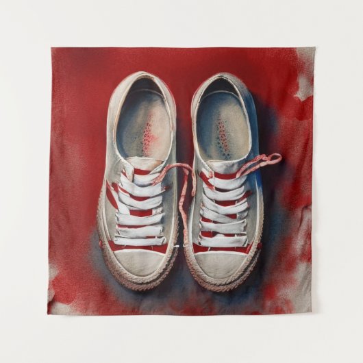 靴の手スケッチおもしろい タペストリー (正面)