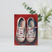 靴の手スケッチおもしろい ポストカード (スタンド正面)