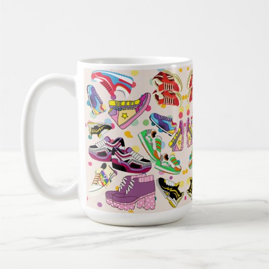 靴の模様 コーヒーマグカップ (左)