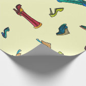 靴の水彩継ぎ目無し模様 ラッピングペーパー (角)