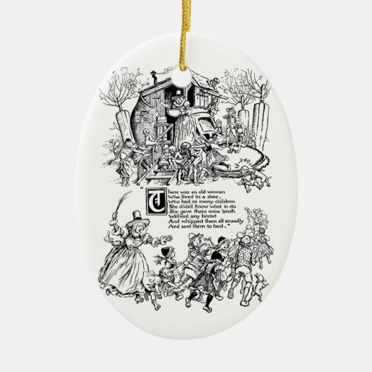 靴の童謡の老女 セラミックオーナメント (正面)