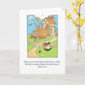 靴の老女、挨拶状 カード (黄色い花)