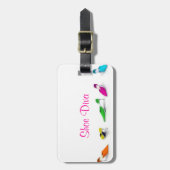 靴の花型女性歌手の荷物のラベル ラゲッジタグ (正面縦)