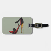 靴の荷物のラベル ラゲッジタグ (正面横)