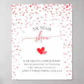 靴の赤ちゃんシャワーゲームサインを結ぶ ポスター (正面)