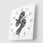 靴の足ランニング跡 スクエア壁時計 (傾斜)