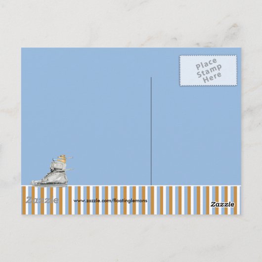 靴はがきを動かすストライプの犬 ポストカード (裏面)