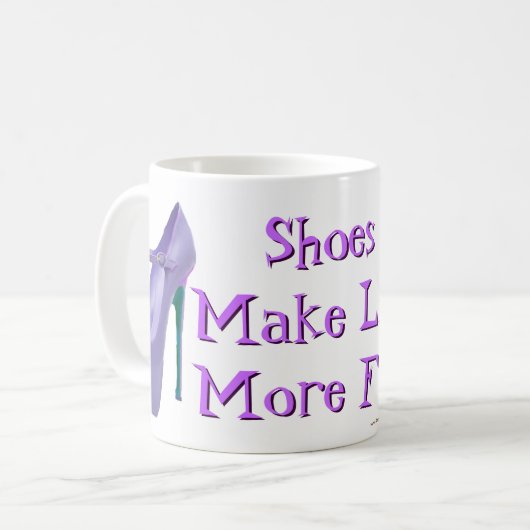 靴は生命により多くのおもしろい-紫色--をします コーヒーマグカップ (正面左)
