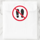 靴は赤い禁断の標識シールを許可しない ラウンドシール (バッグ)