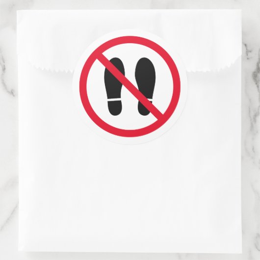 靴は赤い禁断の標識シールを許可しない ラウンドシール (バッグ)