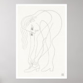 靴ひもを結ぶ - 大判 アーカイバル ドローイングプリント ポスター (正面)