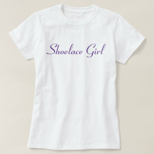 靴ひも少女-紫Tシャツ(基本) Tシャツ