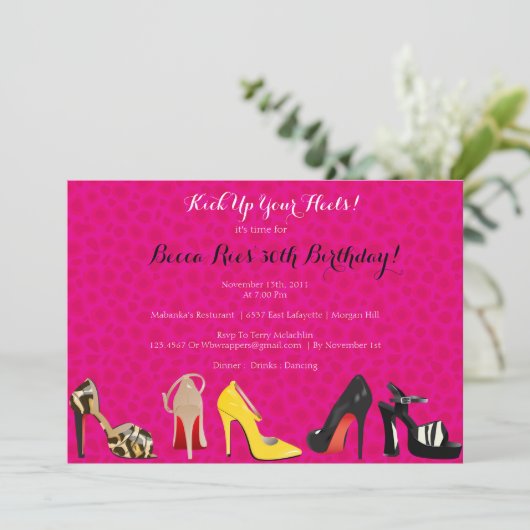 靴をテーマにした招待状 - 誕生日やその他の行事に 招待状 (スタンド正面)