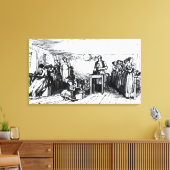 靴を作る女性と子供 キャンバスプリント (インサイチュ (リビング))