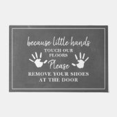 靴を取り除く小さな手Chalkboard ドアマット (正面)