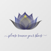 靴を取り除く蓮の花ヨガスタジオ ウィンドウサイン (シート)